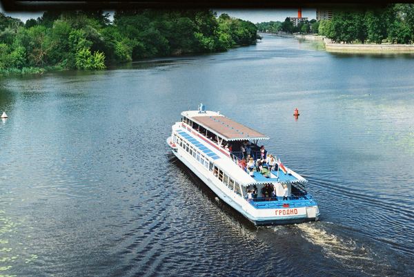 Sightseeing cruise boat on a river